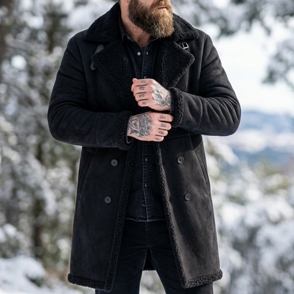 Men's Faux Suede Fur Lined Win - огляд і ціна Men'S Outdoor Hunting Jacket