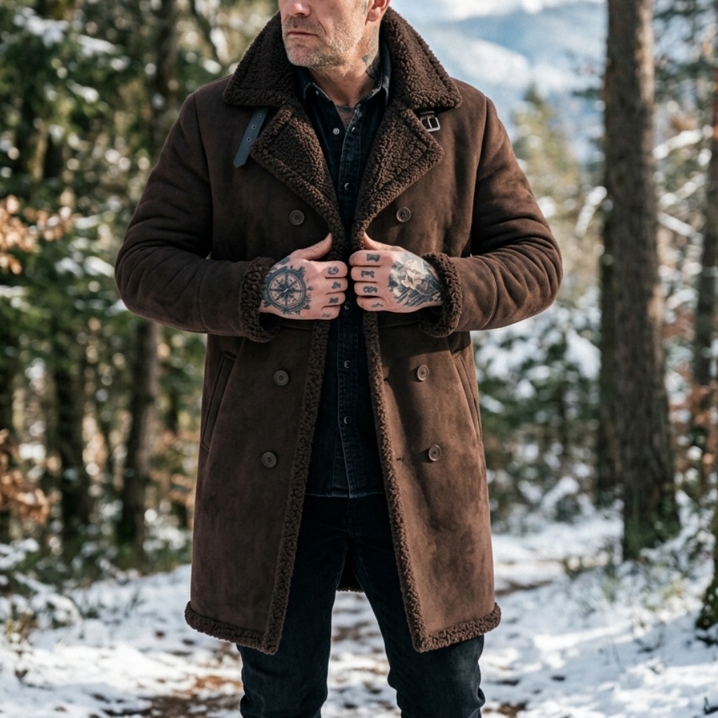 Men's Faux Suede Fur Lined Win - огляд і ціна Men'S Outdoor Hunting Jacket