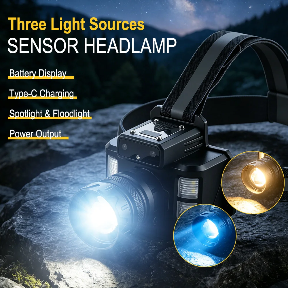 BORUiT 800LM Sensor LED Headla - огляд і ціна Outdoor Hunting Bike