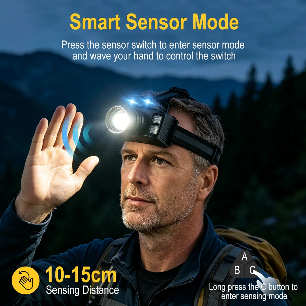 BORUiT 800LM Sensor LED Headla - огляд і ціна Outdoor Hunting Bike